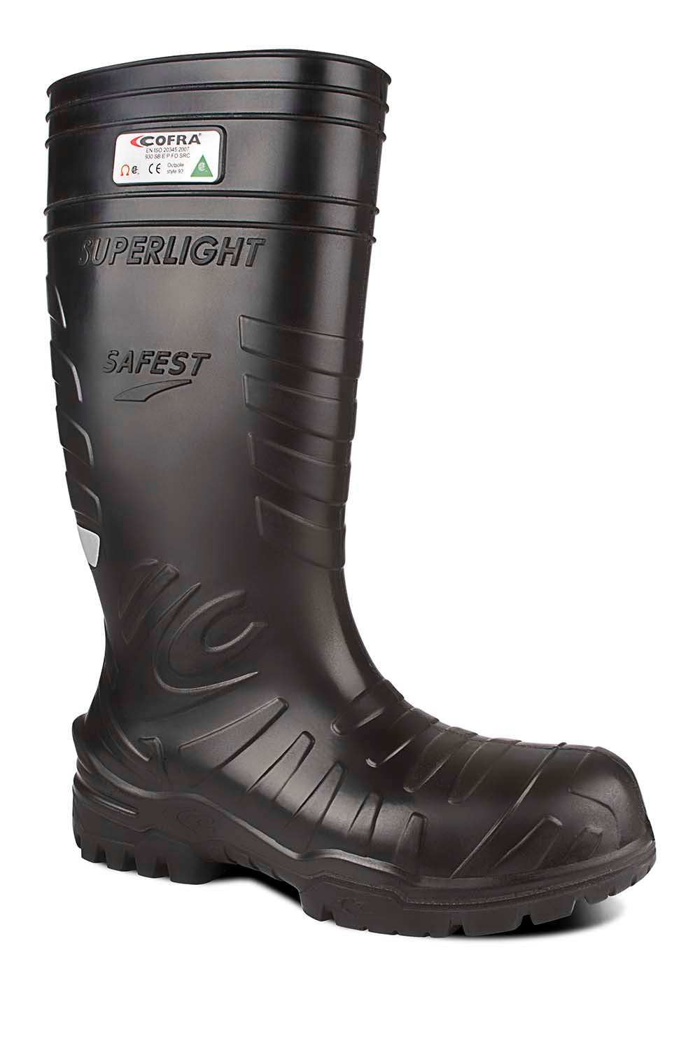 Safest, Noir | Bottes imperméables de travail 15" sans métal en PU