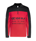 Zip Neck Sweater, Black and red  | With Cofra logo