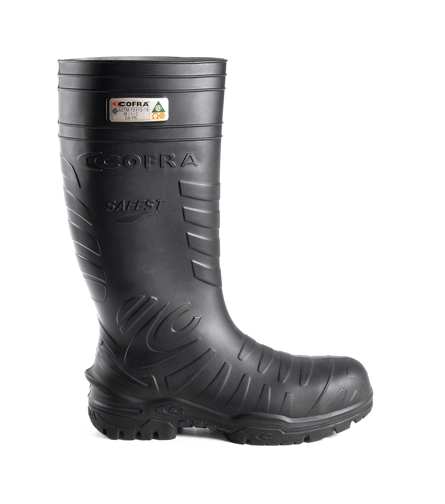 Safest, Noir | Bottes imperméables de travail 15" sans métal en PU